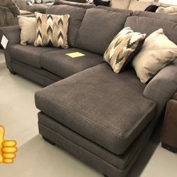 Craxlin Charcoal Sectional Sofa Couch Finance and Delivery Available 