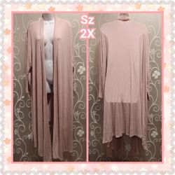 WOMENS PLUS SIZE 2X MAXI HI LO CARDIGAN 
