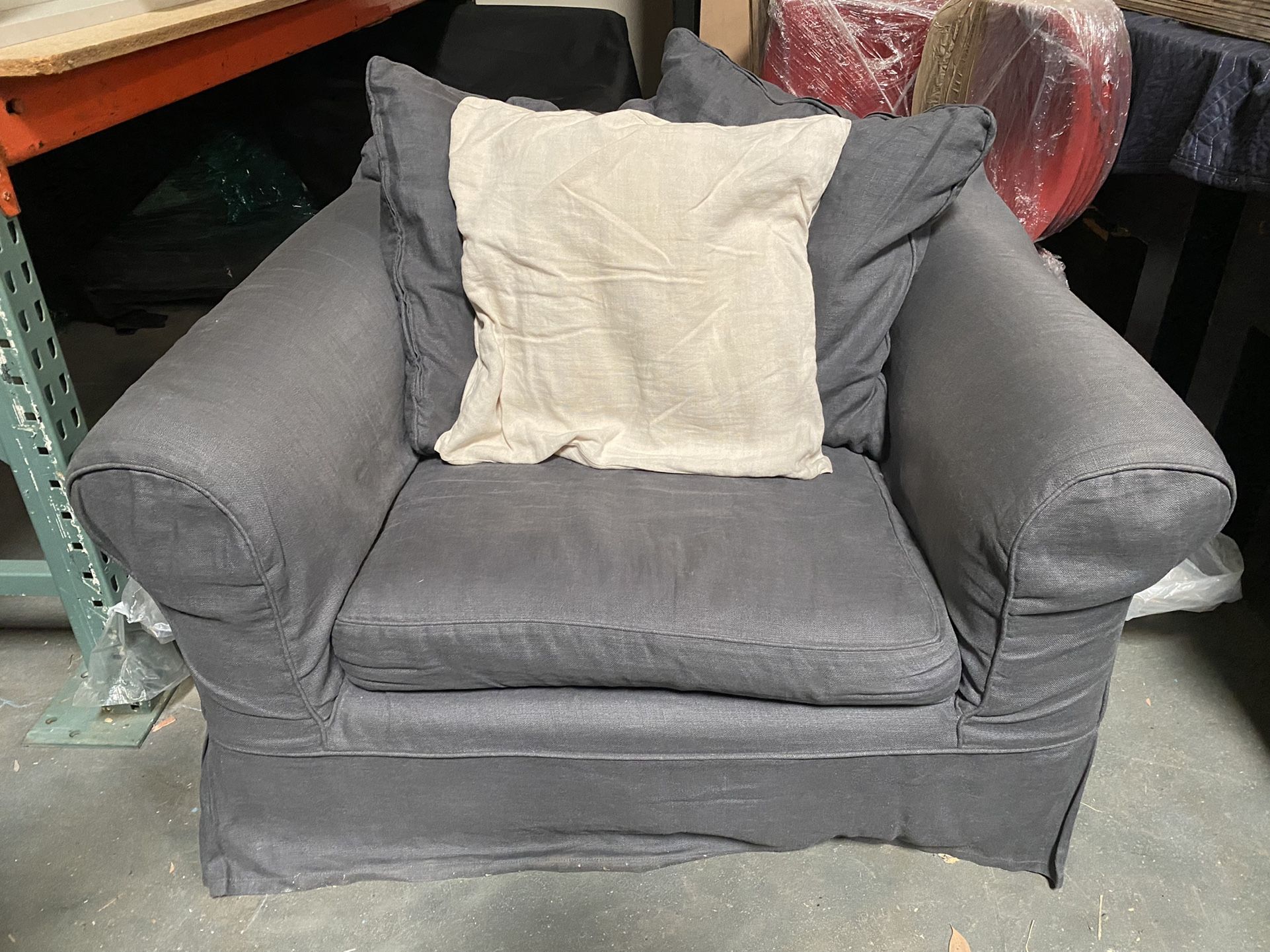 Original 1990s Shabby Chic Chair Set - 2 Armchairs, 1 Large “Squishy” Chair