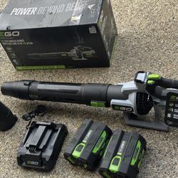 EGO POWER+ 56v 880-CFM 200-MPH Cordless Battery Handheld Leaf Blower with (2) 4-Ah Batteries and Charger Included