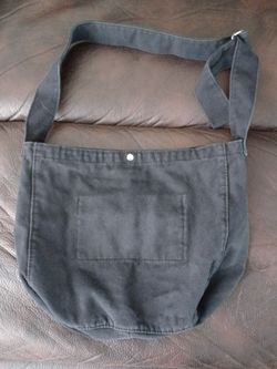 Black Canvas Crossbody Shoulder Bag
