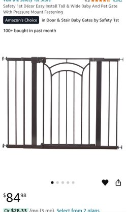 Safety 1st Décor Easy Install Tall & Wide Baby And Pet Gate With Pressure Mount Fastening