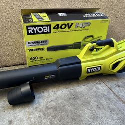RYOBI 40V HP Brushless Whisper Series 160 MPH 650 CFM Cordless Battery Leaf Blower (Tool Only)