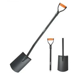 Square Shovel, 48 in Heavy-Duty Flat Shovel, Transfer Shovels with Alloy Steel Blade and Non-Slip D-Handle, Detachable and Easy Storage, for Gardening