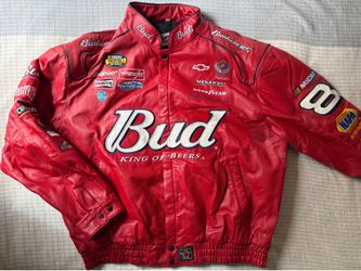 Vintage Dale Earnhardt Jr Budweiser Nascar Leather Racing Jacket