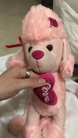 Pink poodle stuffed animal