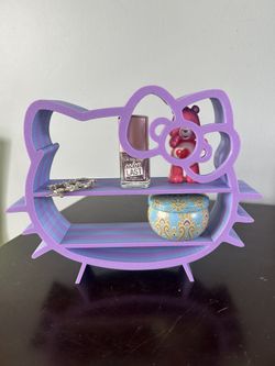 New Hello Kitty shelf display case Purple & Blue so Cute