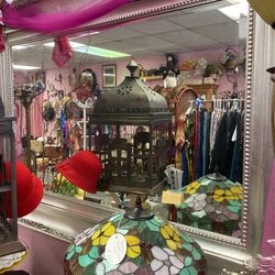 64 By 44 Inches Bevel Silver Frame Mirror 