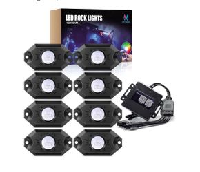 LED rock lights set of 8pcs RGB color