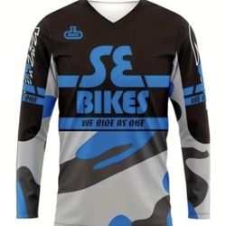 SE BIKES Size XXL blue/black bmx/racing jersey