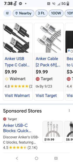 8  x anker usb-c to usb-a 2.0 cable 6 fy 2 pack