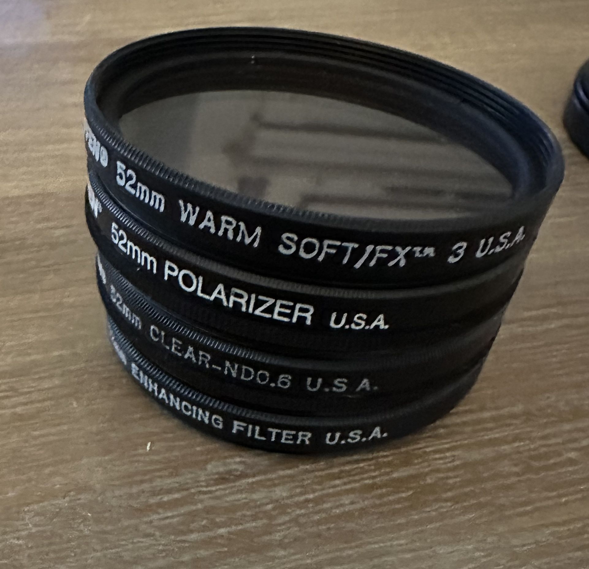 Tiffen 52mm filter custom set - 4 filters plus case, like new!