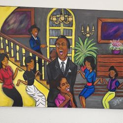 The Cosby Show Scene 24X36 Original Painting