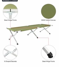 Folding Camping Cot,Outdoor Portable Camp Bed, Sleeping Cots with Carry Bag Green