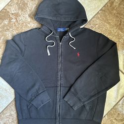 Black Heavy Weight Polo Ralph Lauren Hoodie Size Large 