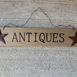 “ANTIQUES” Wooden Sign