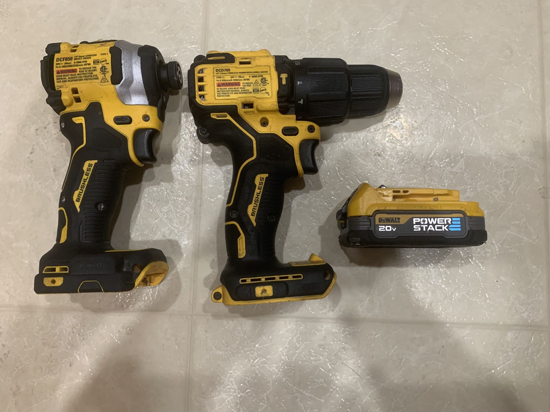 Used Dewalt Brushless Impact And Hammer drill