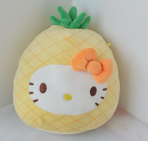 Squishmallow 8” Sanrio Hello Kitty Pineapple Costume Orange Bow Food KELLYTOY