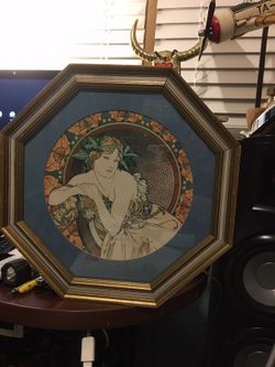 Octagonal Framed Female print