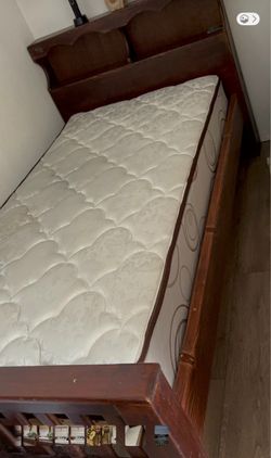 Heavy duty twin bed with mattress