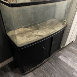 Salt Water Fish Tank With Second Tank filtration system, includes top notch in picture.  50” width x 54” height x 17” deep