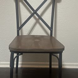 Industrial X-Back Wood & Metal Chair – Sturdy & Stylish