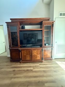 Solid Wood Lighted Wall Unit
