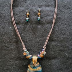 Jewelry Set Gorgeous Turquoise/Gold Combo