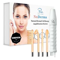 Pure Daily Care NuDerma Handheld Skin Therapy Wand Machine w/Neon – Anti-Aging - Skin Tightening - Wrinkle Reducing - Dark Circles – Clarifying - Hair