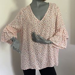 Woman Blouse Size 2X Cure 100% Polyester 