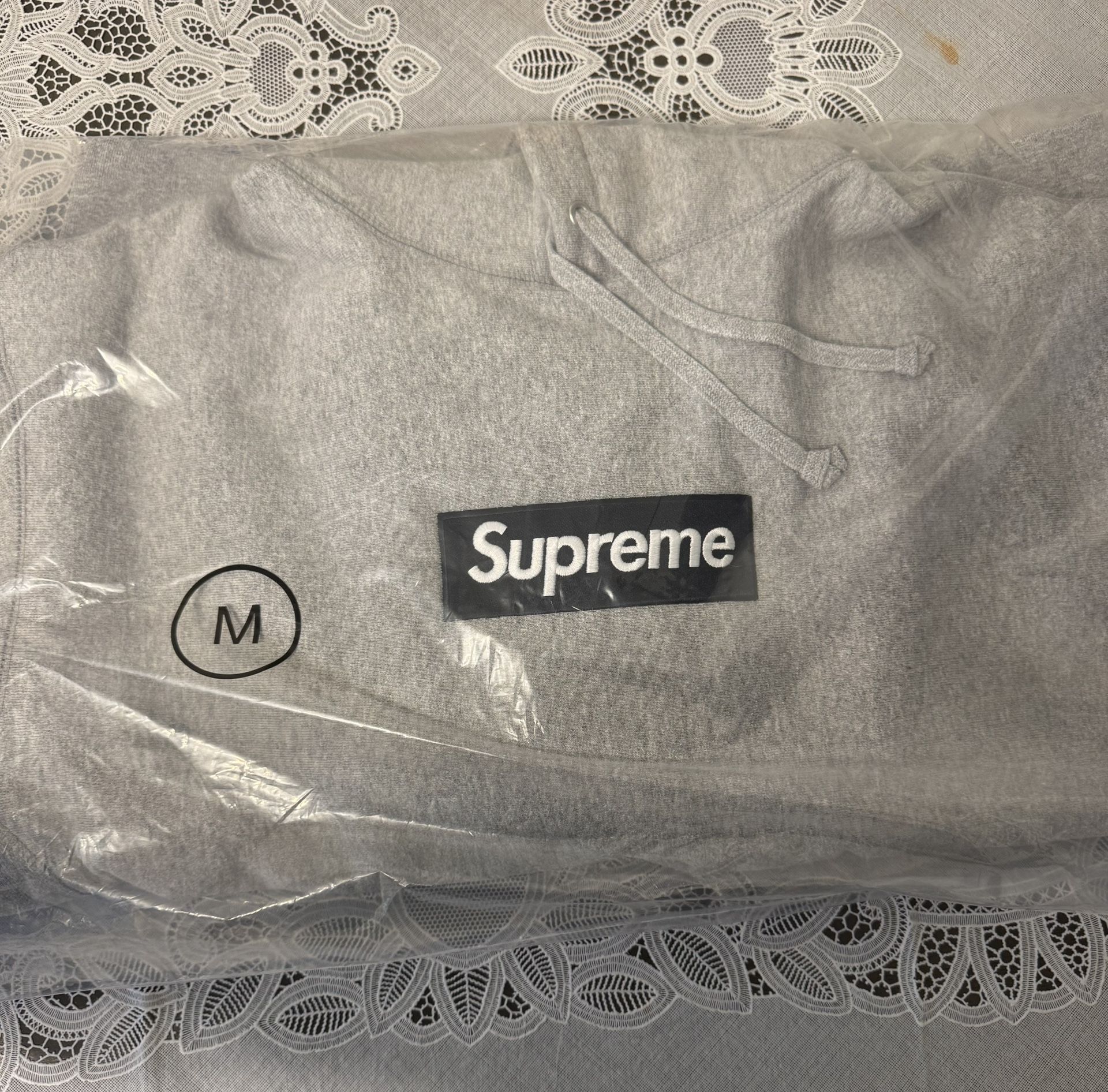 Supreme Box Logo Hooded Sweatshirt Heather Grey Size M