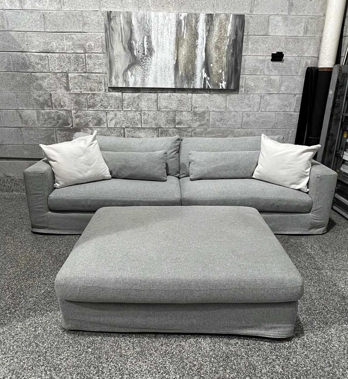 Gray Sofa With Ottoman (Delivery available)