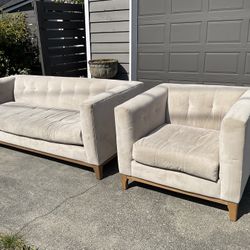 Velvet Sofa Chair Set