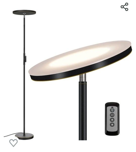 Joofo Sky LED Torchiere Floor Lamp (Black/Gold)