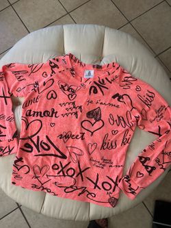 Orange Graphic Long Sleeve Light sweater