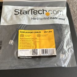 StarTech 6' Mini DisplayPort Male/Male Audio/Video Cable Black MDISPLPORT6