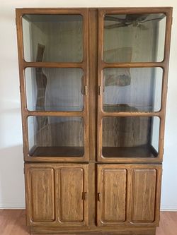 Vintage Glass Front Hutch
