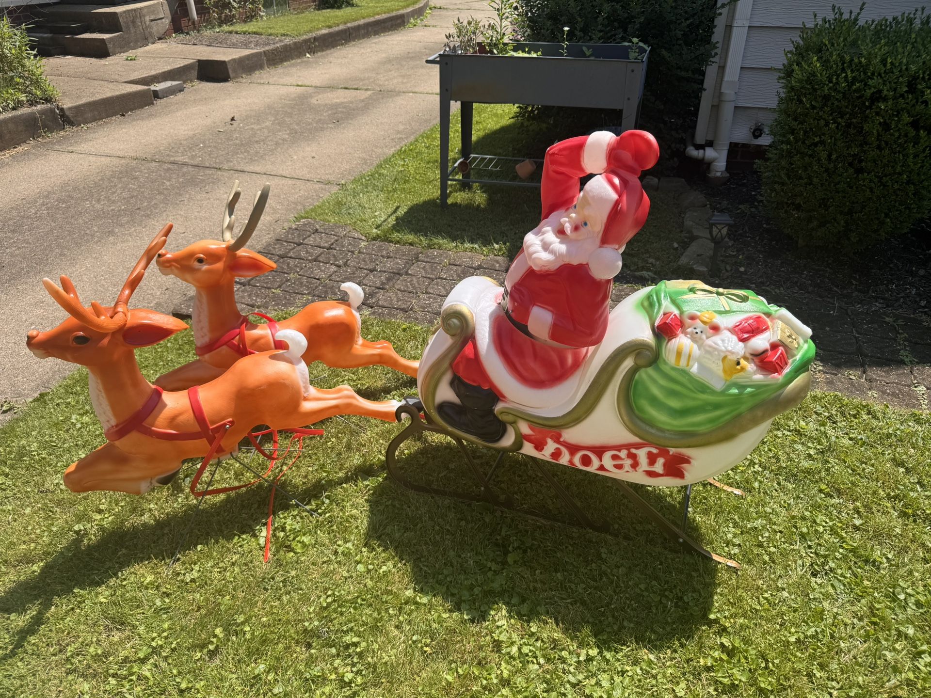 Santa Sleigh And 2 Reindeer
