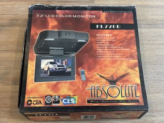 Absolute 7.2” LCD COLOR MONITOR Flip Down Screen For Car SUV Boat Car Audio Sonido 