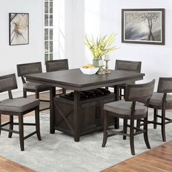 Brown Counter Height Dining Table Set 