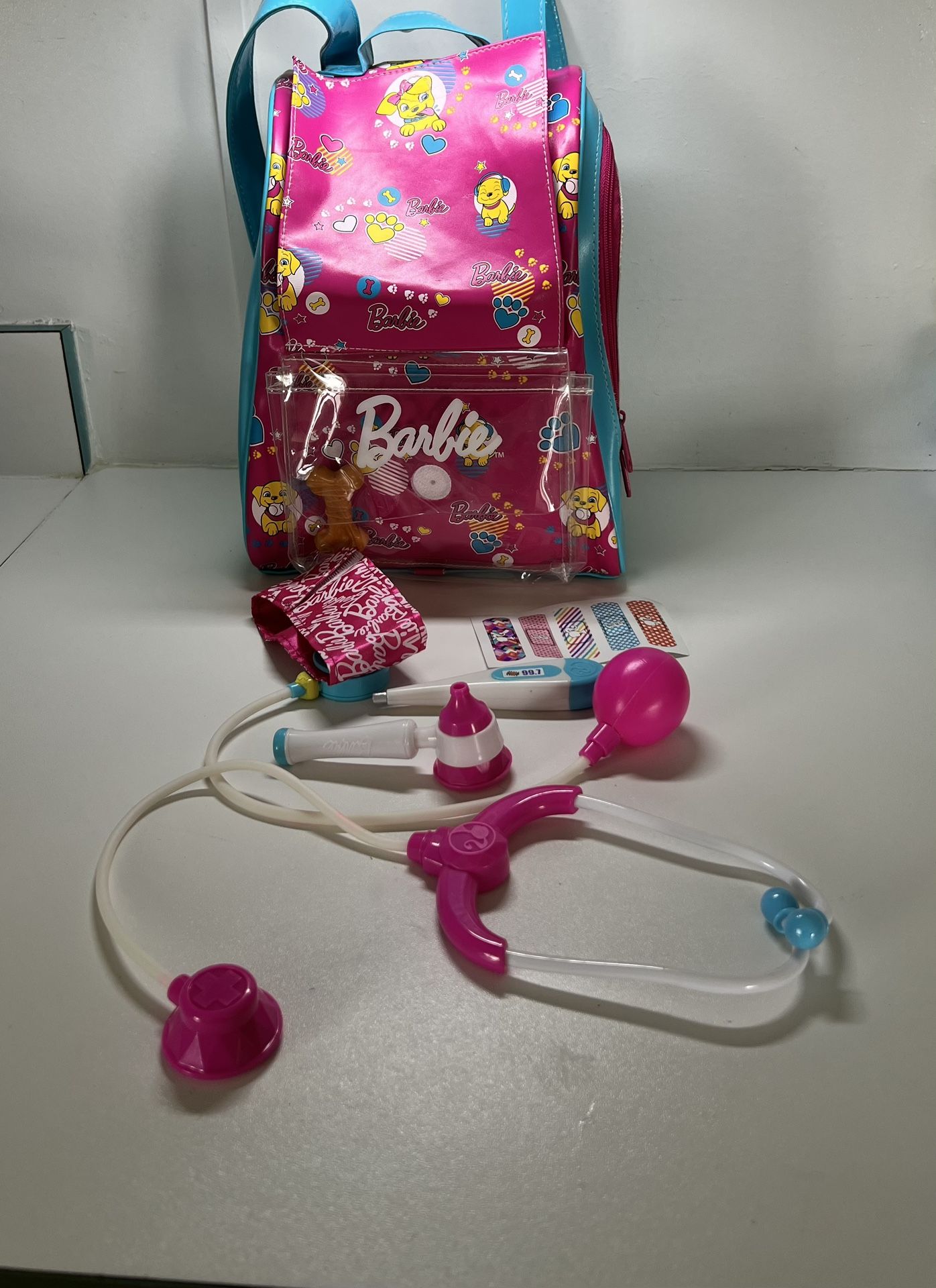 Mattel Barbie Purse Bag Kids Backpack Yellow Dog Carrier Blue Pink Vinyl