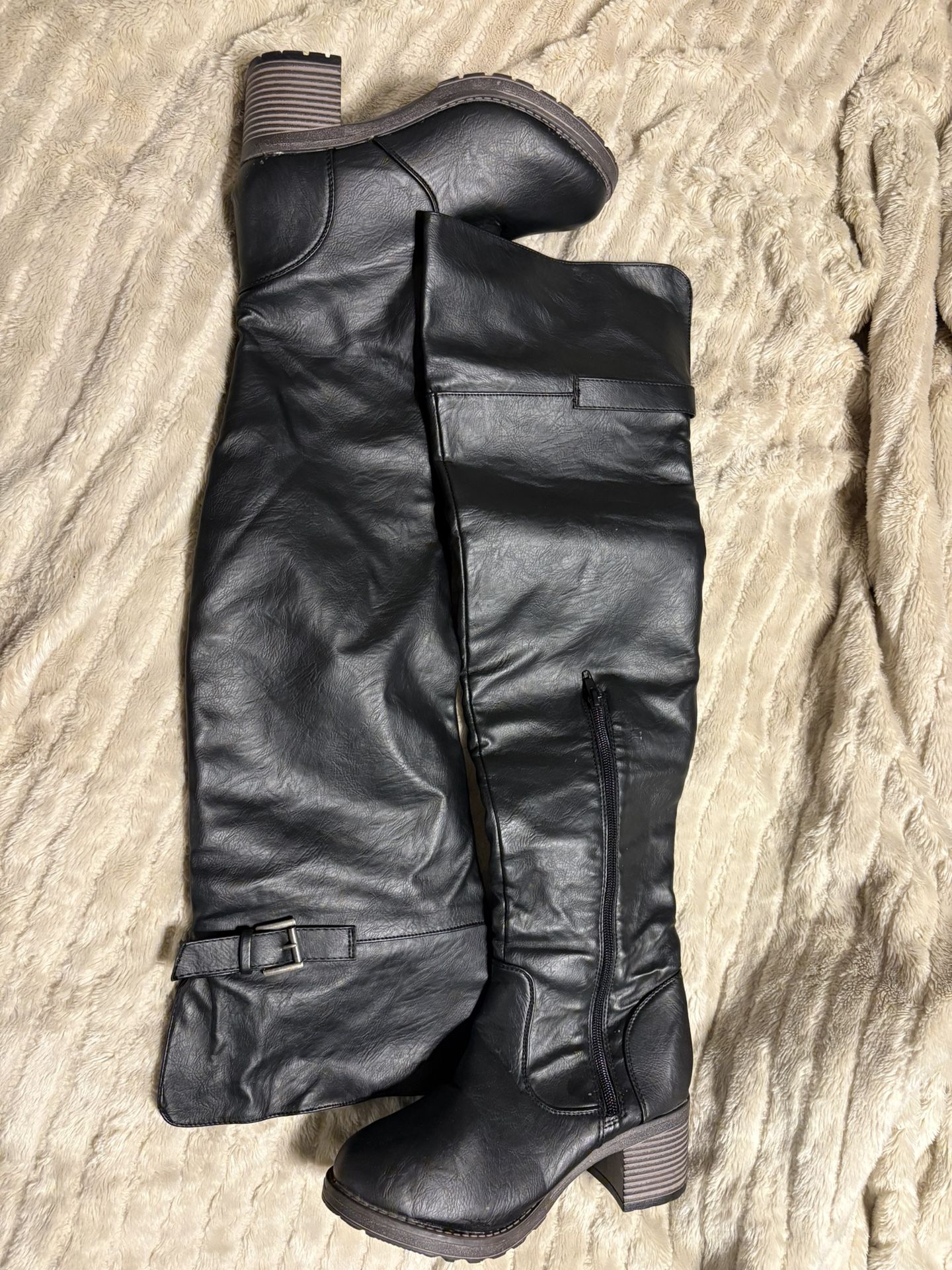 Black knee high boots