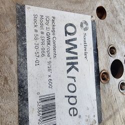 Southwire SPR-966 QWIKrope 9/16" X 600' 12 Strand UHMWPE Rope, 32,000 lb Break