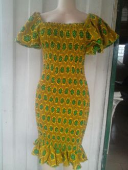 African print stretch dress - size 4