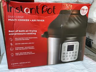 Instant Pot - 8 Quart Duo Crisp 11-in-1 Electric Pressure Cooker with Air Fryer - Stainless Steel/Silver #ip03