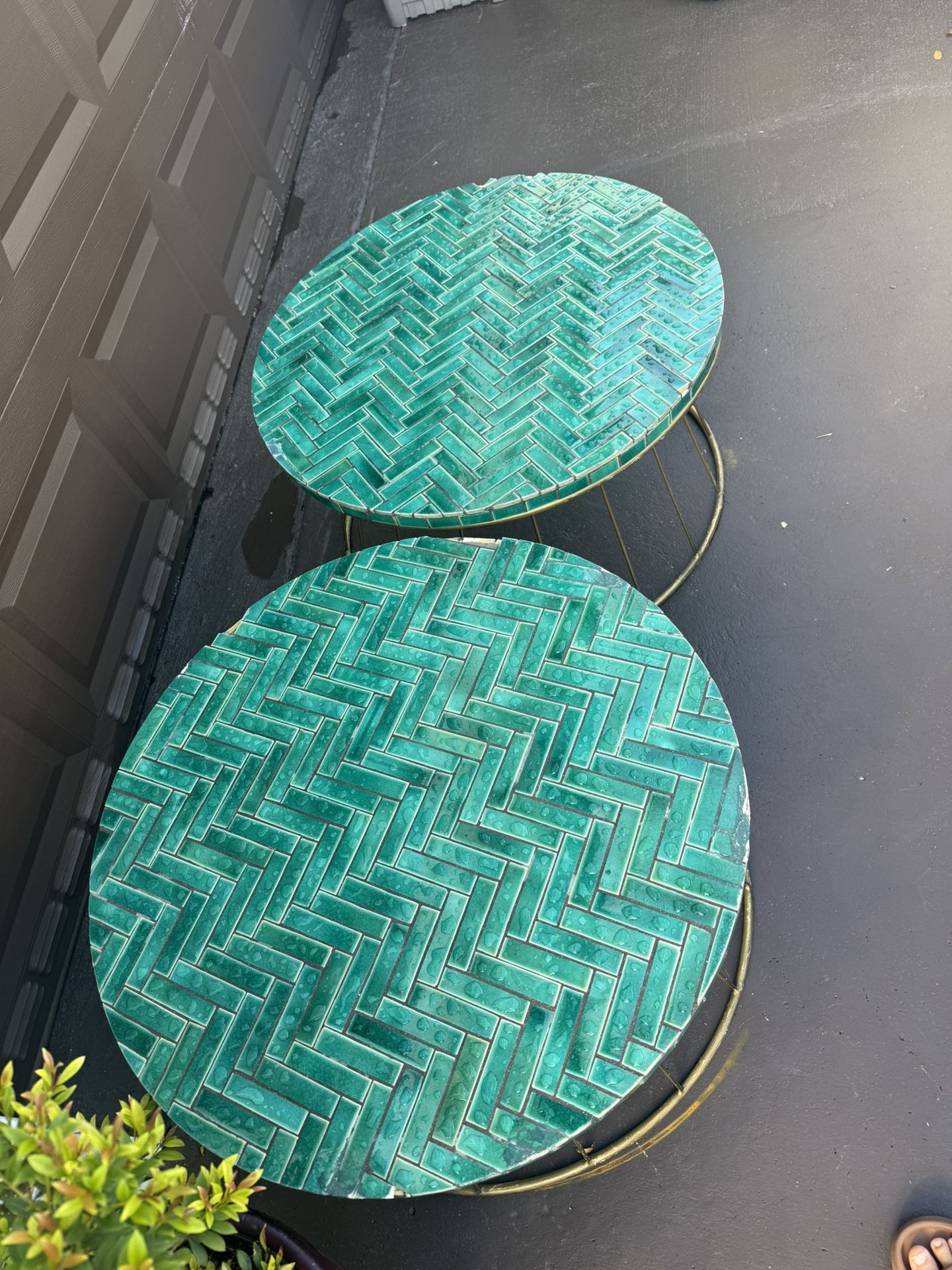 Anthropologie Hourglass Indoor/Outdoor Coffee Table