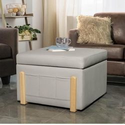 Storage Ottoman Coffee Table - Large Square Ottoman with Storage for Living Room Bedroom
