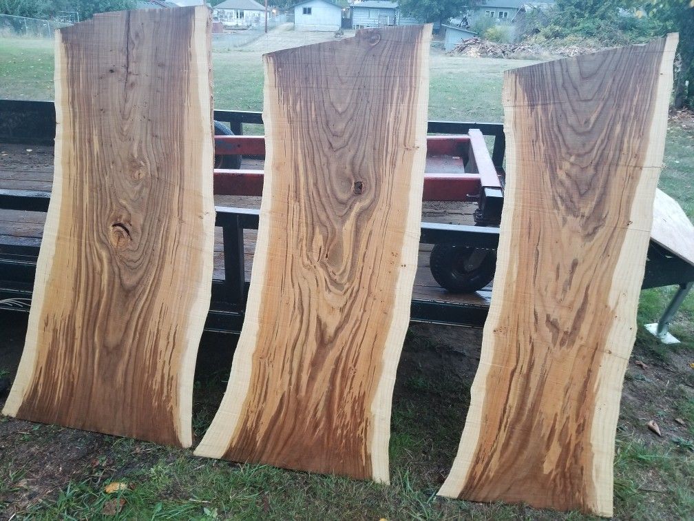 Siberian Elm live edge slab lumber.