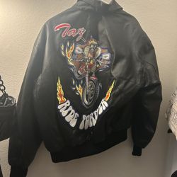 Vintage Looney Toons Bomber Leather Jacket