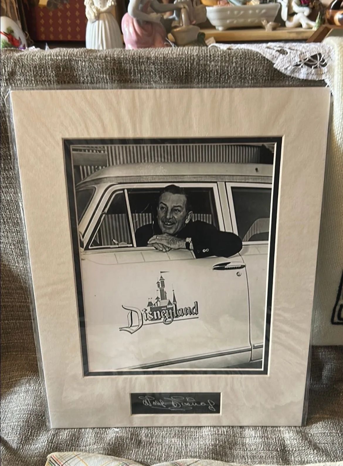 Walt Disney matted photo with signature